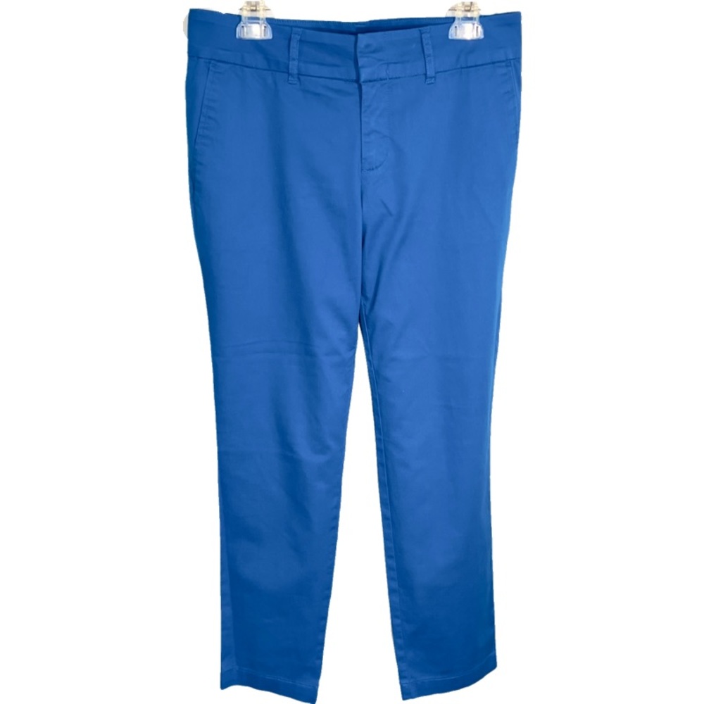 Kut from the Kloth Mosaic Blue Straight Cropped Trouser Dress Pants Stretch 2